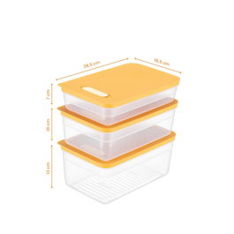 Hermia Juego de Cajas de Almacenamiento HK3LU - Naranja